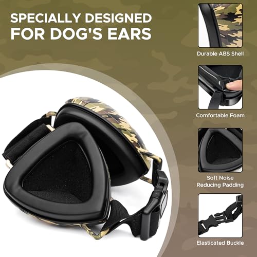 ARpaw Gehörschutz für Hunde – 28 dB Lärmschutz Ohrenschützer – Noise Cancelling Ear Muffs gegen Feuerwerk & Laute Geräusche (L)