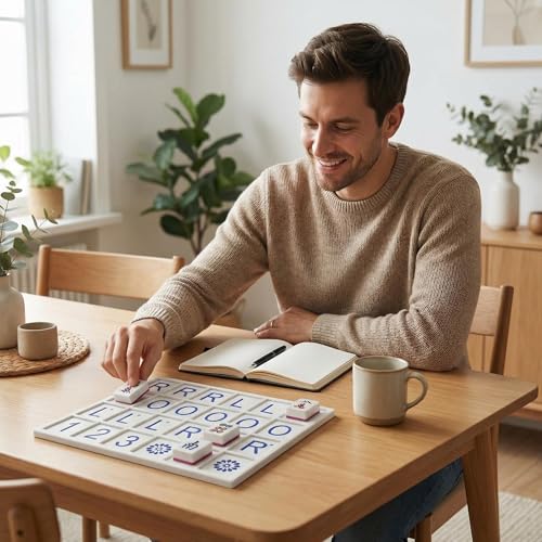 Tablero de práctica Mahjong solo portátil rosa miniatura 3