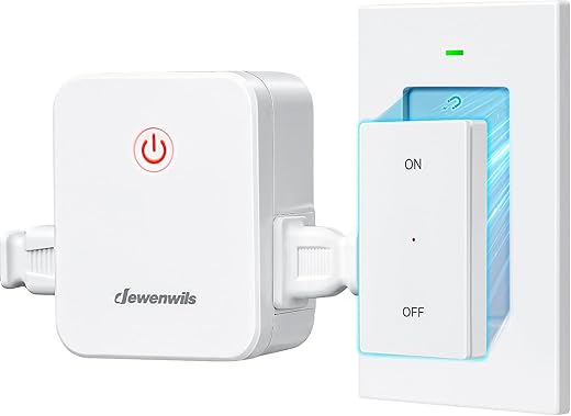 DEWENWILS Remote Control Outlet, Wireless Light Switch with 2 Side Outlets, No...