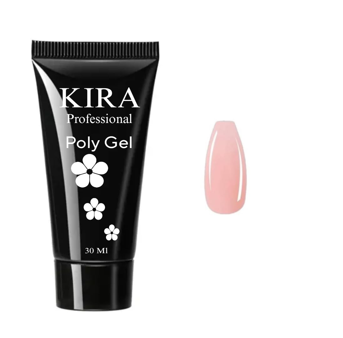 KIRA 30ML Polygel tubes For Nails Extensions Finger nail art Manicure Acrylic gel Nail Art Decoration, Nail Thickening Poly Nail Gel Tube Easy to DIY Use Need UV Lamp (Nude)