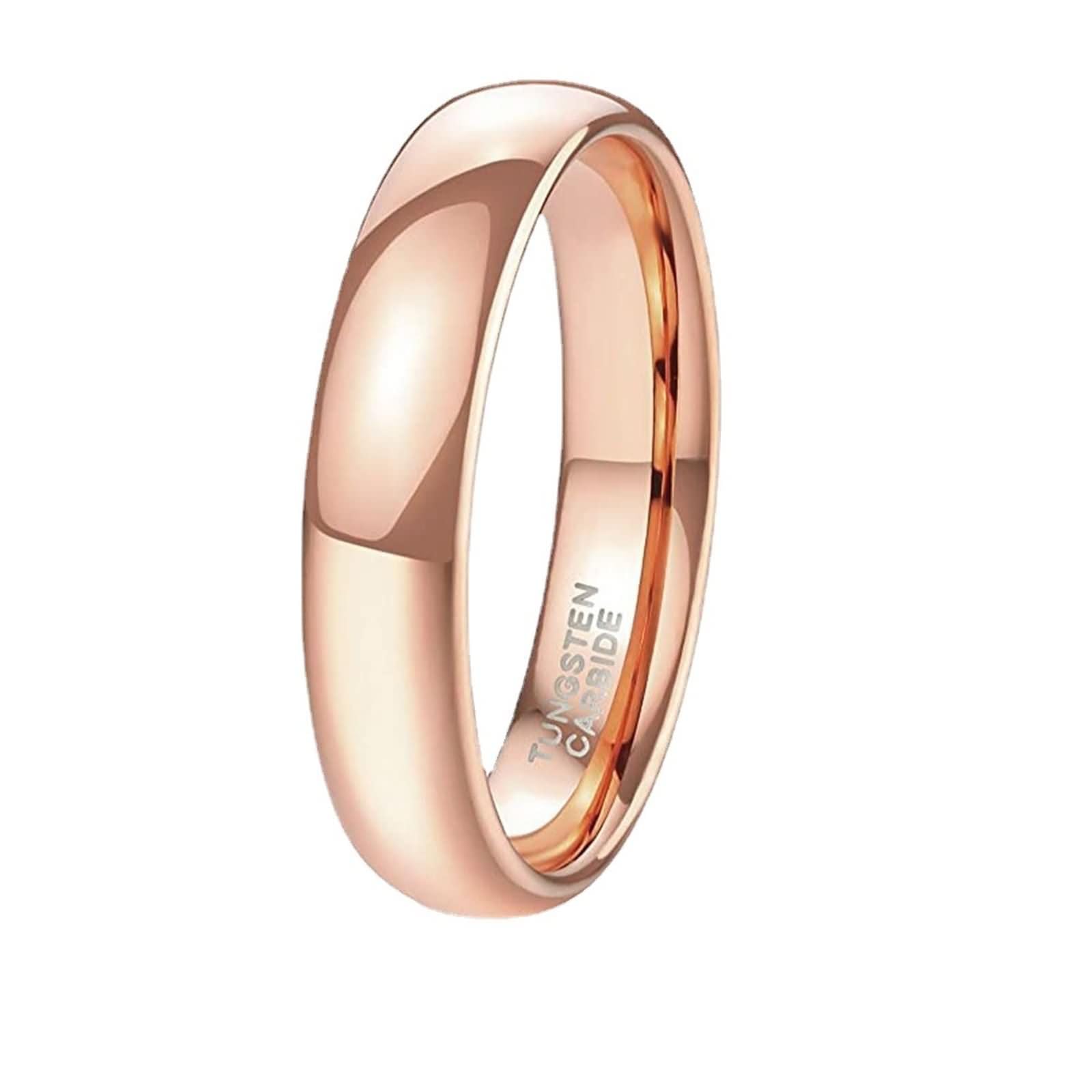Anillo Personalizado de Alianza en Tungsteno Oro Rosa Hombre y Mujer | 2MM/4MM/6MM/8MM Redondo Pulido,Diseño Atemporal,Ligero para Uso Diario,Resistente a Rayones,Ajuste Cómodo