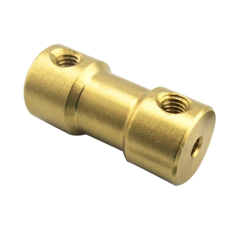 GuidNaurys 5 Stück Messing-Wellenkupplung, 2 mm, 2,3 mm, 3 mm, 3,17 mm, 4 mm, 5 mm, 6 mm Bohrung, Motorkupplung, Motorübertragungsstecker Achsverbindung(2mm x 2mm