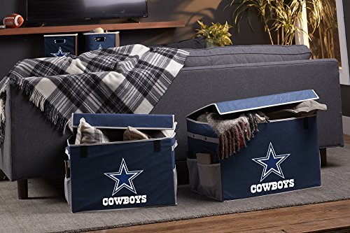 Franklin Sports NFL Dallas Cowboys Folding Storage Footlocker Bins - Official NFL Team Storage Organizers - Collapsible Containers - Large - Thumbnail 6