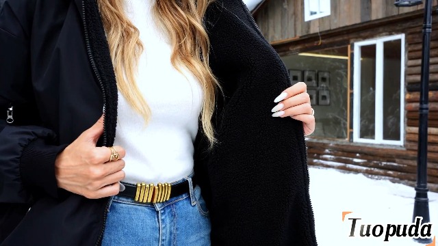 Dgoopd Women's Winter Jacket - Fleece Lined Hooded Sherpa Jacket, Button Down, Warm Casual Coat