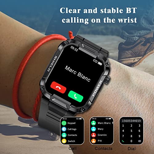 QinsanJSC-Military-Style-Mens-Smart-Watch-for-Android-Phones-Water-Resistant-Fitness-Watch-for-Men-Rugged-Bluetooth-Smart-Watch-Call-and-dial-Shield-Black