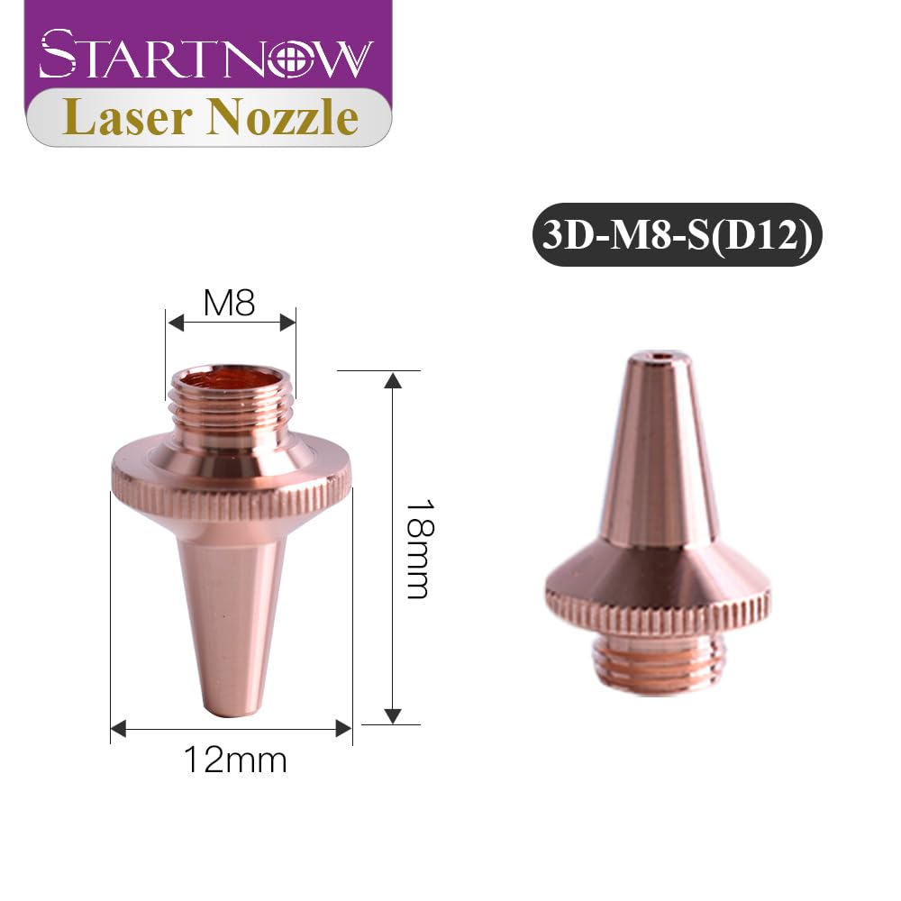 Startnow Testa della macchina per saldatura laser a braccio 3D Ugelli laser Manipolatore automatico in fibra Dispositivo di taglio CNC Precitec Raytools Parts (3D-M8-D (D15) 10 pezzi, 2,0 mm)