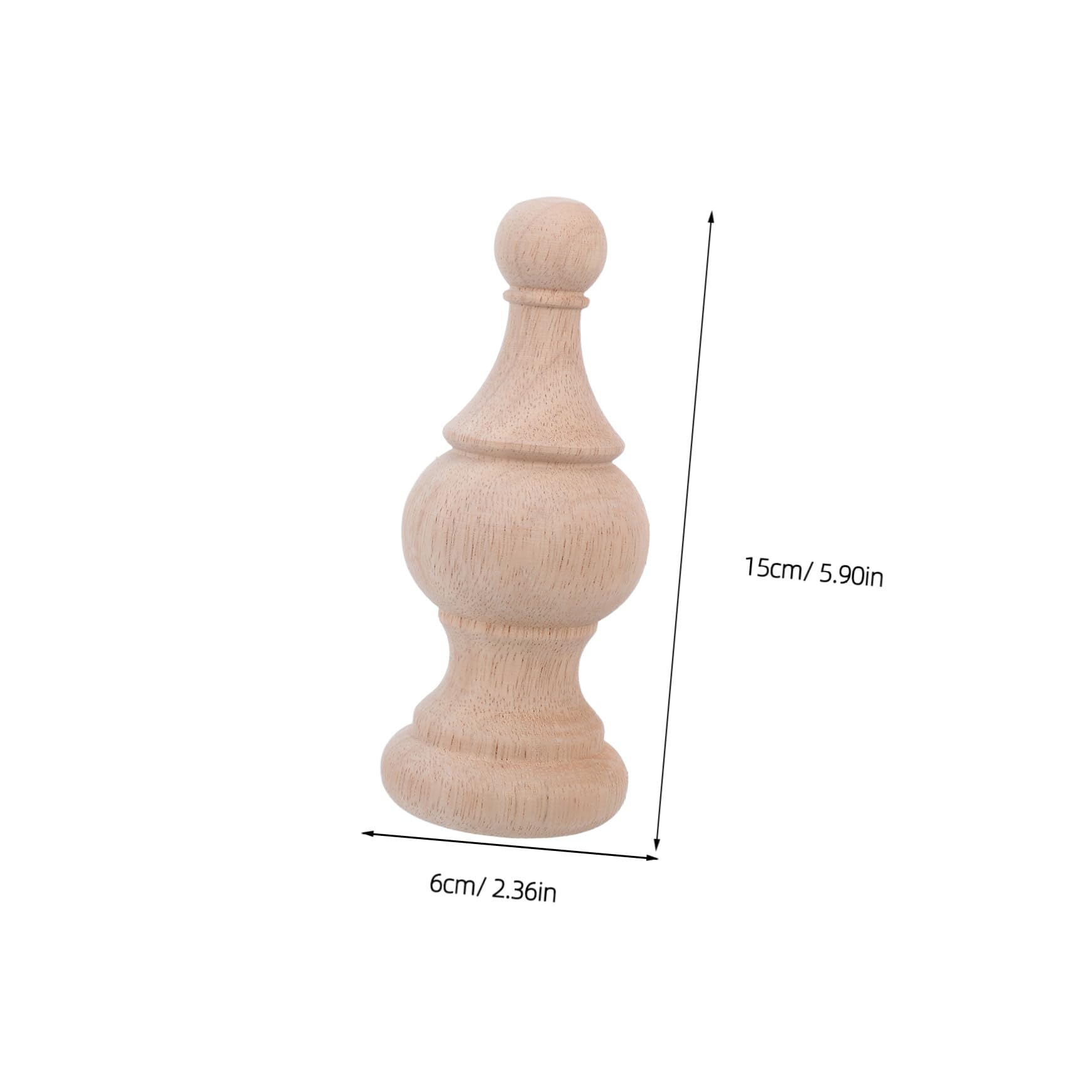 Alipis Remates de Madera sin Terminar 6x15 Cm 4 Piezas para Postes de Cama, Husillos para Manualidades y Tapas Decorativas de Barandilla para Escaleras, Adecuado para Bricolaje