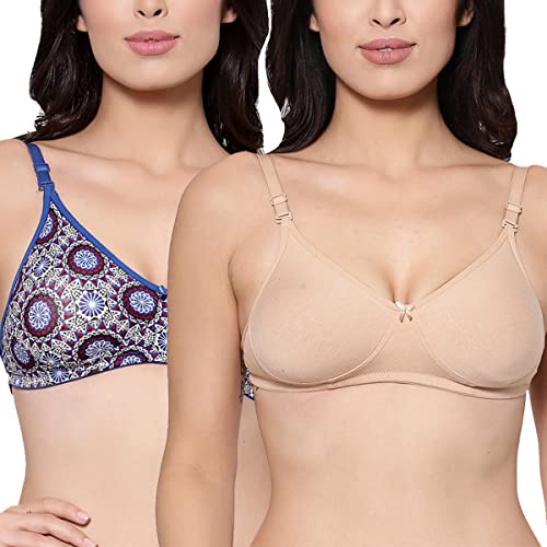 Image of Inner Sense Bra for Woman Made with Organic Cotton and Bamboo I Demi Cups Backless Bra for Woman with Removable Straps and Transparent Back I Non Padded Wire-Free Innerwear