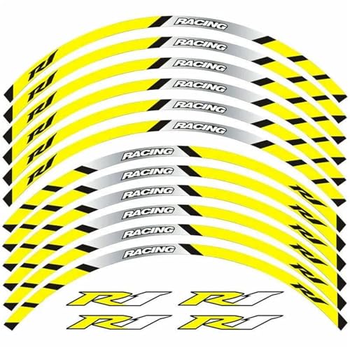 Autocollant bande jante Yamaha YZF-R1 pour roues moto 17 pouces de couleur sportive
