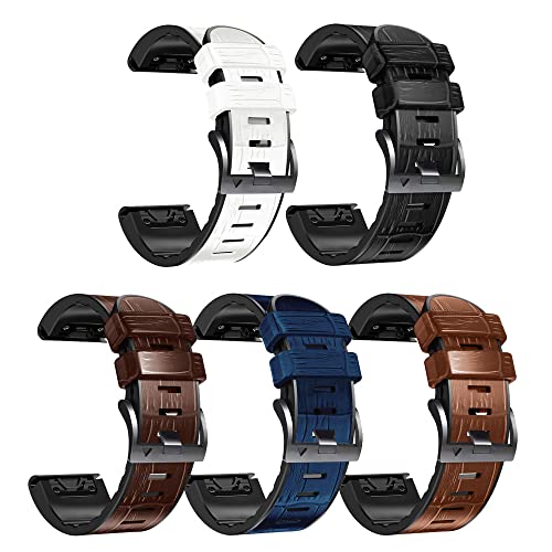 Correa de silicona de 26mm para Garmin Fenix 7X y 6X Pro en color ágata 4