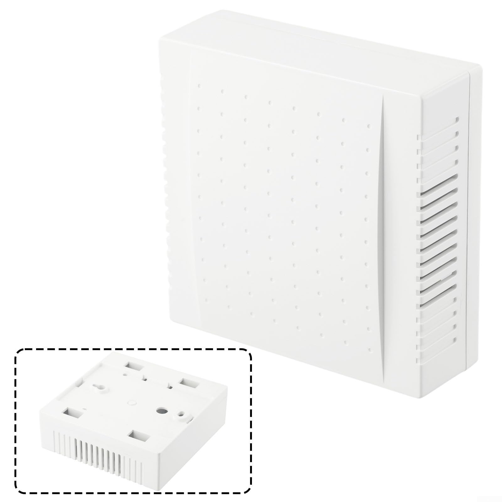 Yhenlovtt Don - Timbre para puerta con cable, panel de instalación, con sonido de hotel DIN, 108 x 108 x 36 mm, material ABS blanco para casa, oficina, hotel, 220 V