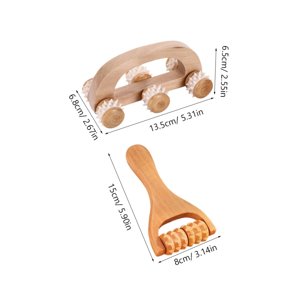 PACKOVE 4 Sätze Massagegerät-set Handroller Gelenke Erwachsene Tragbar Rollen Massagerolle Handflächenmassagegerät Bausatz Massagegerät Für Nacken Bein Bob Bausätze Holz 3 Stücke * 4
