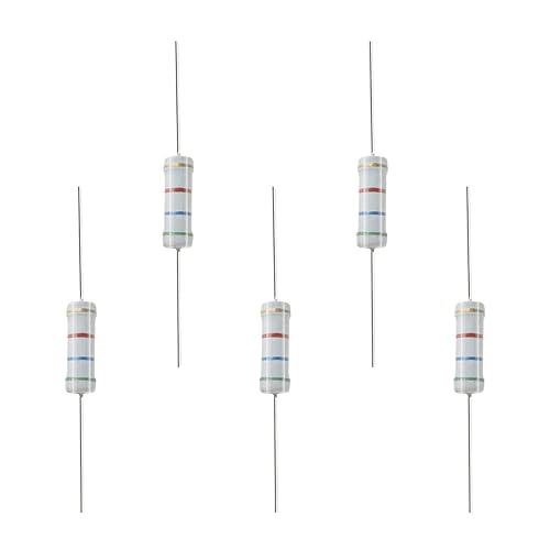 Jutagoss 30 piezas de resistencia de 5.6 K ohmios 3 W 5 % de tolerancia, película de óxido de metal resistente al fuego, plomo axial para reparación