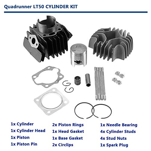 MOOSUN Cylinder Head Gasket Piston Top End Kit for Suzuki Quadrunner 50 LT50 1984 1985 1986 1987