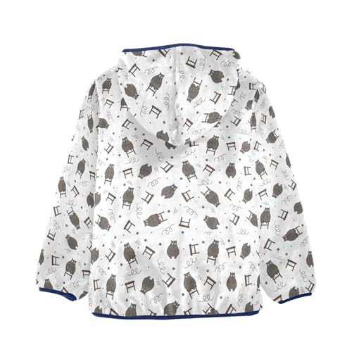 Cartoon Weird Groundhog Girls Fleece Jacket Girls Fall Jacket Girls Zip Up Hoodie Girls Sherpa Jacket 2-10T2