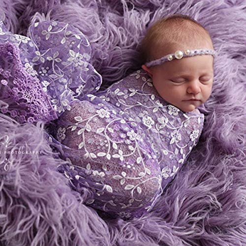 Camidy Baby Foto Rekwisieten 3 Stuks Baby Pluizige Deken + Pasgeboren Wrap + Bloem Hoofdband Set Jongens Meisjes Diy… - Image 8