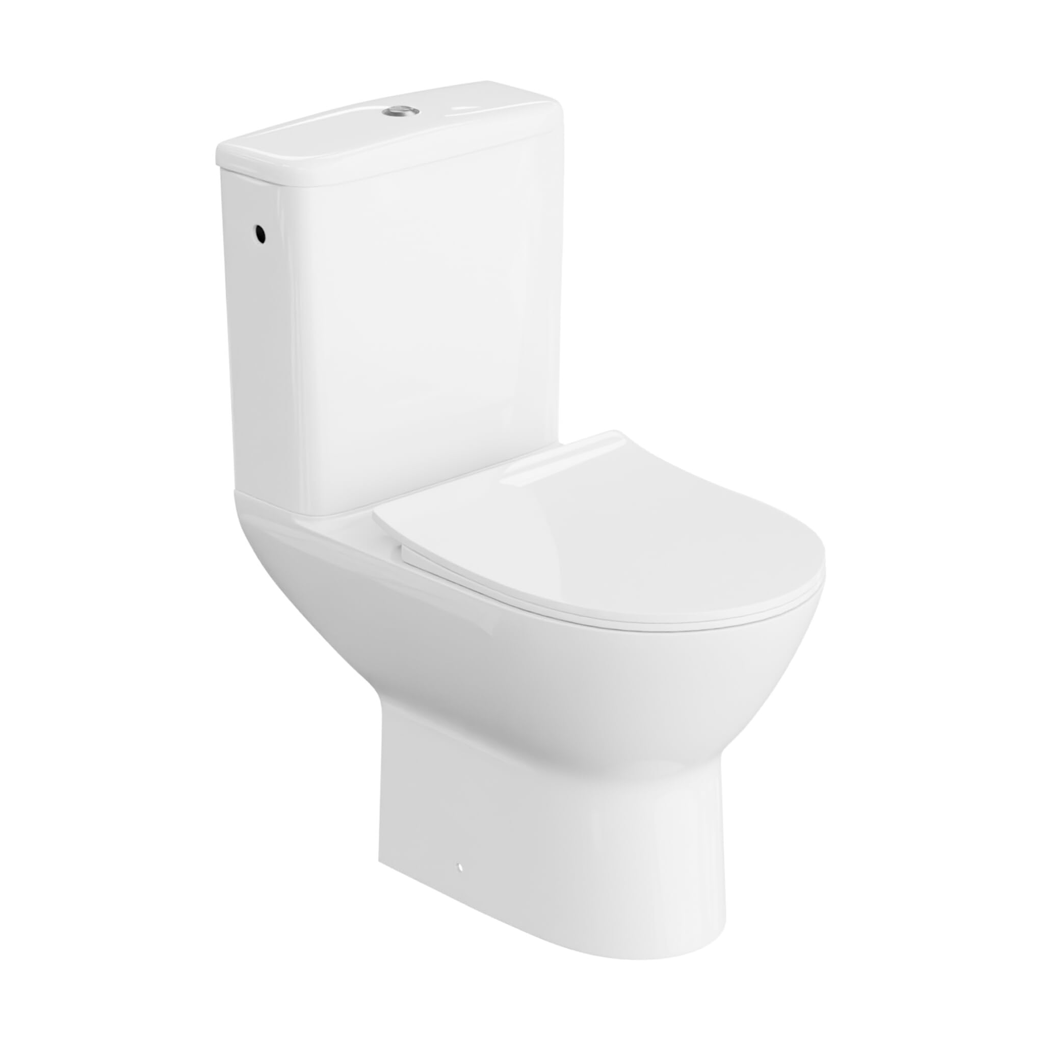 LAVITA Einteilige Stand-WC mit eingebautem Spülkasten LENTI WHITE WC deckel mit Absenkautomatik Keramik Toilette Spülrandlos Toilettenschüssel Toilettenbecken Stehend + WC-Anschlussstück