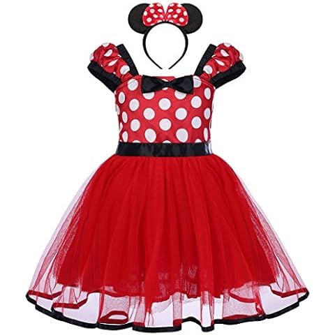 IBTOM CASTLE Kostüm Prinzessin Mädchen Baby Kinder Gepunktet Tüll Kleid Festlich Polka Dots Tutu Cover