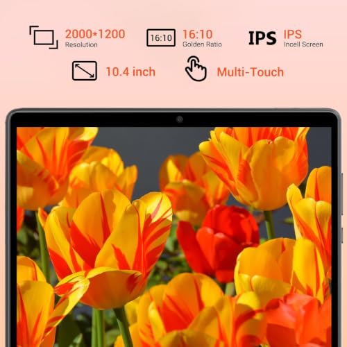 Image of 2026 Android 15 Tablet, 10.4 Inch 2K Display 36GB RAM 256GB ROM /1TB TF T606 Octa-Core, 3 in 1 Android Tablet with Keyboard Mouse Stylus, 8000mAh Battery Support 5G WiFi /BT5.0 /GPS- Black