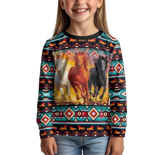 Image of Uourmeti Long Sleeve Tops for Boys Graphic T Shirts Teen Girls Active Pullover Tees