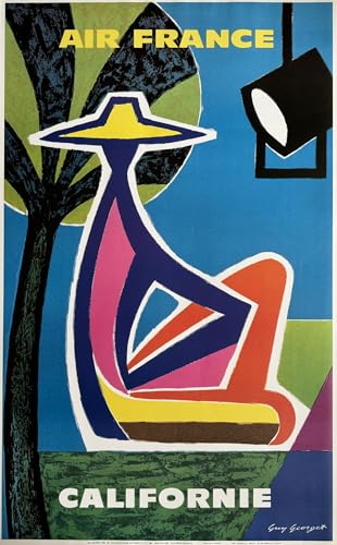 Affiche Air France Californie G. Georget 63x100 cm pour salon retro