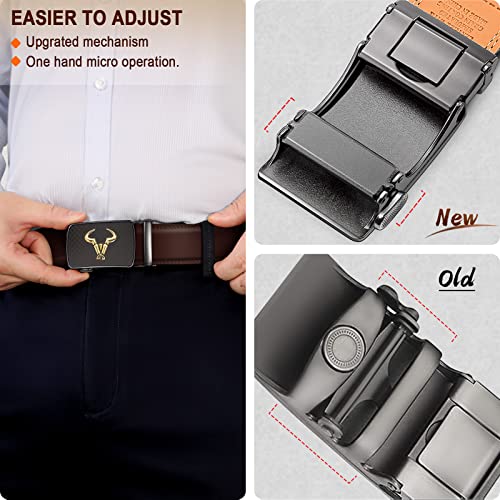 Image of Men's Belt,Bulliant Branded Ratchet Belt Of Genuine Leather For Men Dress,Size Customized