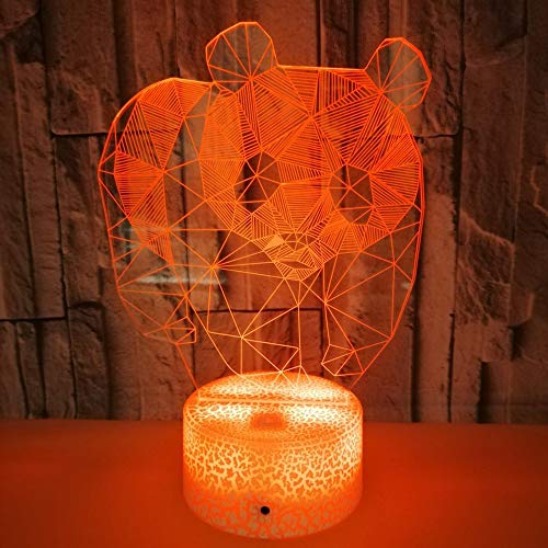 HLEARIT Panda 3D Luce Notturna per Bambini - Plug-in Illusione Ottica Lampada da Comodino LED Luce Telecomando Compleanno Baby Shower Natale Regalo - Image 5