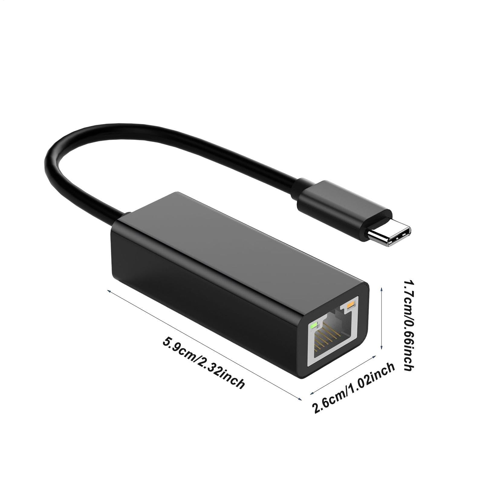 Adattatore Ethernet USB-C 10/100/1000 Mbps Plug and Play per Laptop Desktop