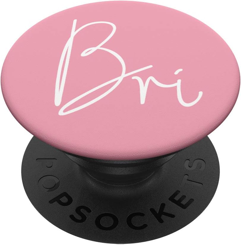 Bri Name White on Pink for Girls & Women - Bri PopSockets PopGrip: Swappable Grip for Phones & Tablets