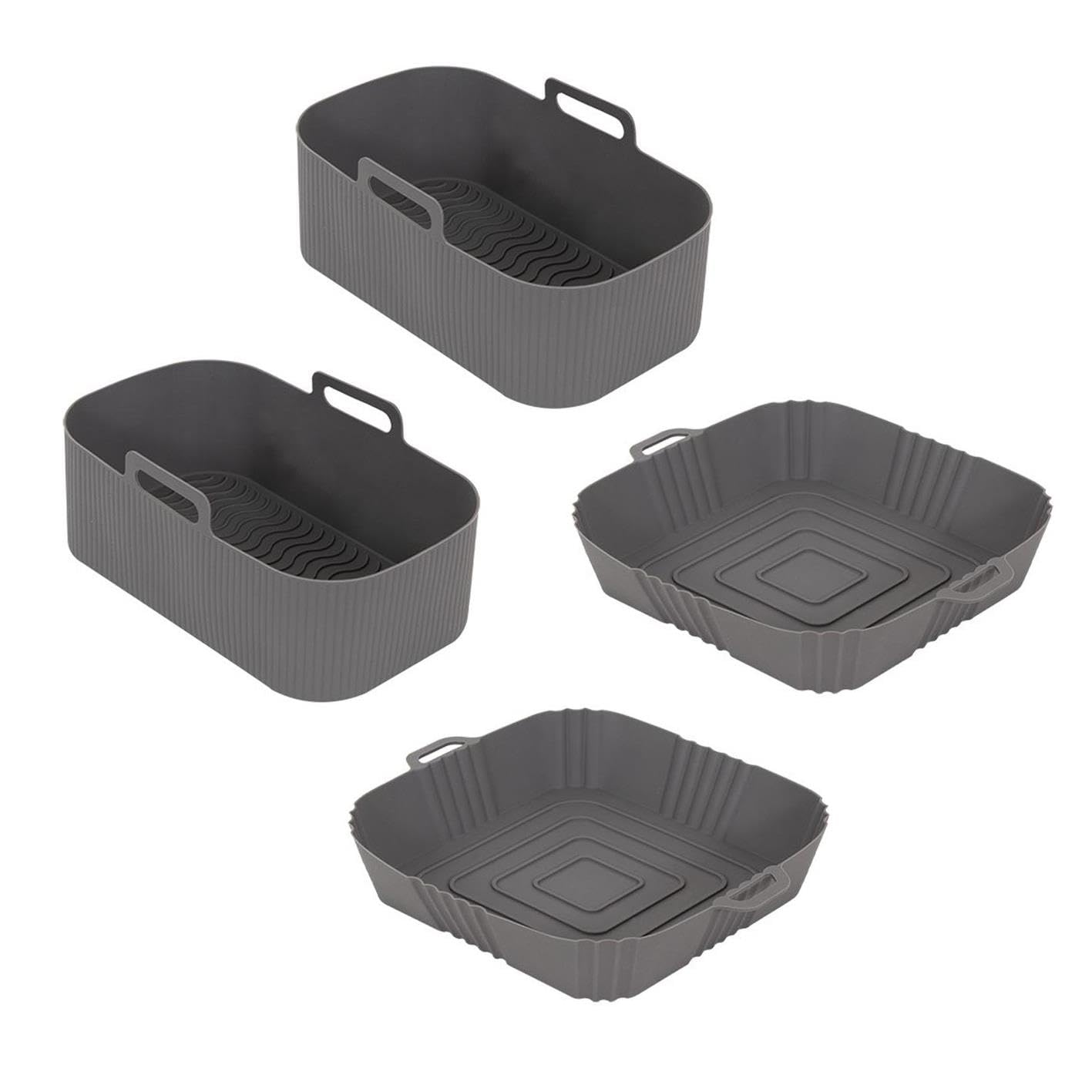 Yöl 2 Square + 2 Rectangular 2 Square & 2 Rectangular Silicone Air Fryer Liners Easy Clean Cooking Baking Frying Reusable