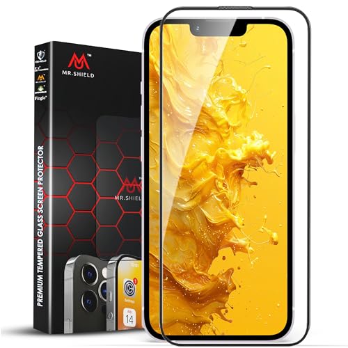 Image of Mr.Shield HD+ Screen Protector for iPhone 13 Mini, 9H Hardness Tempered Glass Screen Guard, Military Grade Protection, Easy Install, Case Friendly