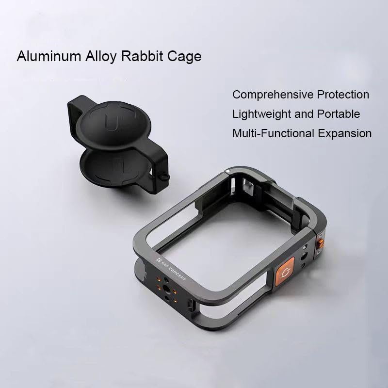 Aluminiowy futerał ochronny z klatką dla królika do kamery sportowej DJI Osmo 360, ramka ochronna 360° z osłoną obiektywu, wielofunkcyjny uchwyt na adapter rozszerzeń do akcesoriów (szary)