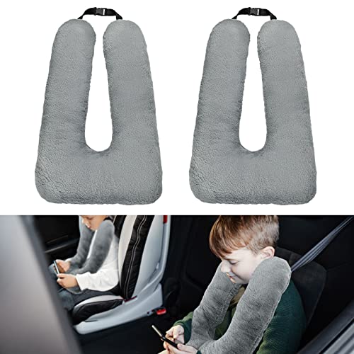 Almohadas de viaje para auto cuello y cuerpo 2 pcs gris miniatura 1
