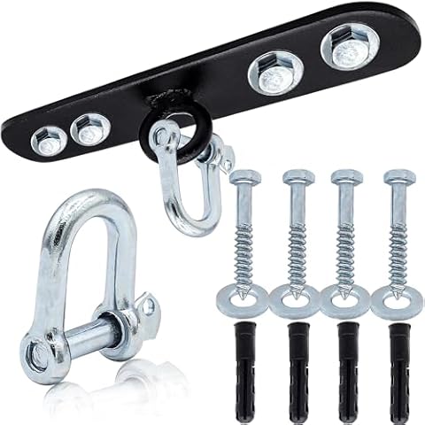 SialPro Punching Bag Ceiling Mount Bracket, 18 Gauge Iron, 8 inches, with D-Shackle, Bolts, Wall Plugs, for Boxing, MMA, Muay Thai, Kickboxing Cover