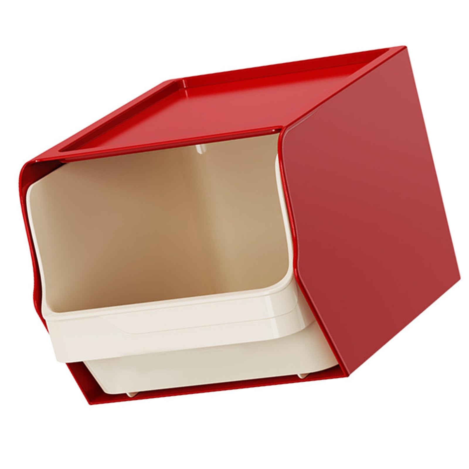 Carotoe Red Stackable Teabag Storage Organizers With Slanted Drawer Large Capacity Wall Mountable Kitchen Countertop Space Saving Space Saving Teabag Storage Case