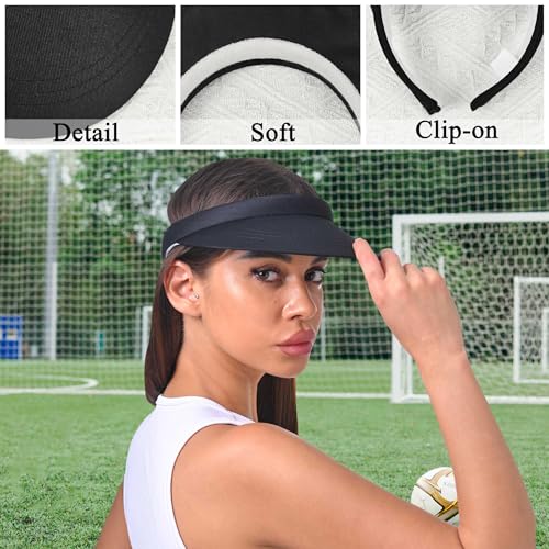 Image of 3 Pack Sports Sun Visor Hat Women Men Adjustable Clip On Visors Outdoor Golf Beach Cap