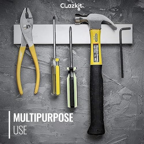 Image of Clazkit 12 Inch Stainless Steel Magnetic Knife Bar with Multi-Purpose Functionality as a Knife Holder, Knife Strip, Magnetic Tool Organizer, Art Supply Organizer & Home Organizer