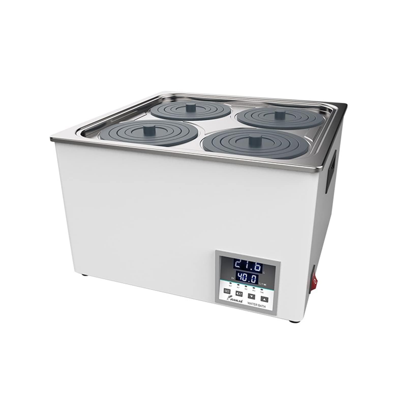 Baño María termostático digital para laboratorio, calentador eléctrico para baño María, baño María de laboratorio con calentamiento científico, revestimiento de acero inoxidable (4 orificios)