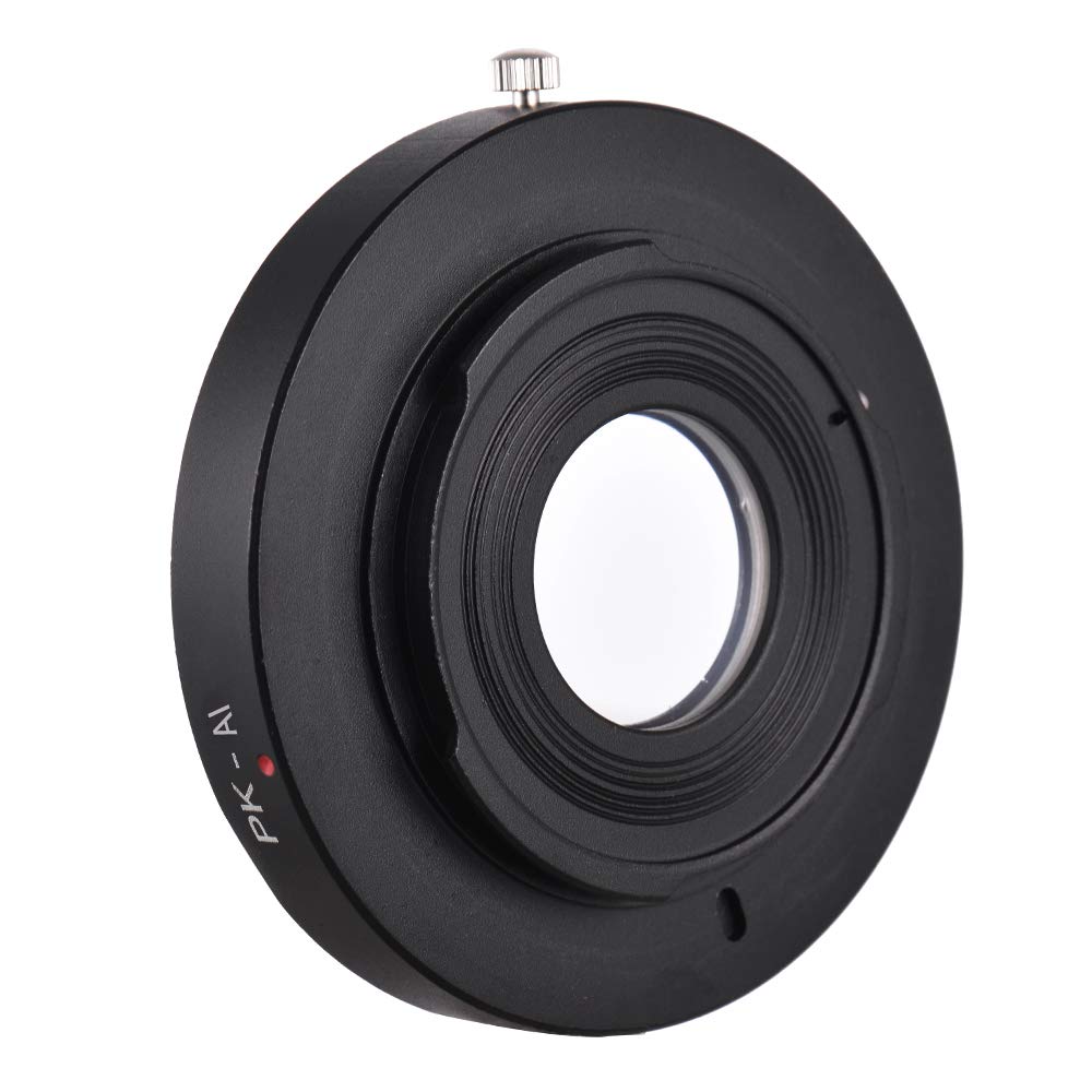 Adaptador de montaje de lente, anillo adaptador de montaje de lente PK-AI con vidrio óptico para lente Pentax K para adaptarse a cámara AI Body Focus