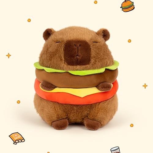 Miniatura 3 de Peluche de hamburguesa de Capybara realista, lindo juguete de peluche de Capybara, juguete de peluche suave para hamburguesas, juguetes de peluche