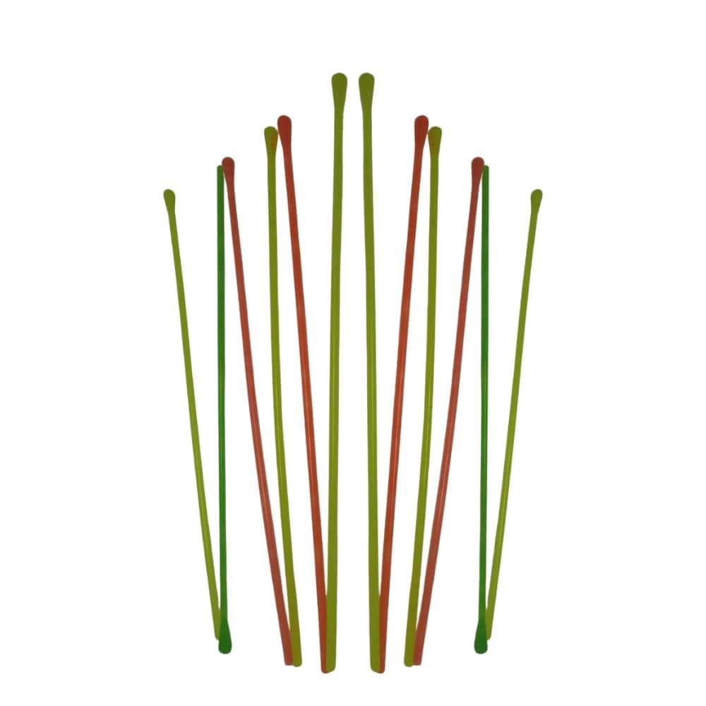 Traditional Wooden Tasha Dhol Drumsticks, Set of 12, Red and Green-image-19