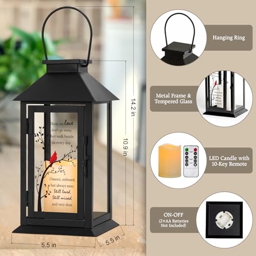 Memorial Lantern Bereavement Gifts in Memory of Loved One Memorial Gifts for Loss of Mother Loss of Father Remembrance Sympathy Gifts for Loss of Loved One with LED Candle and Remote