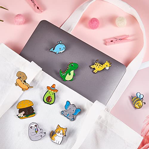 10 Pieces Cute Animal Pins Enamel Backpack Decorative Jackets Lanyard Lapel Pins for Bookbags Clothes Accessories3