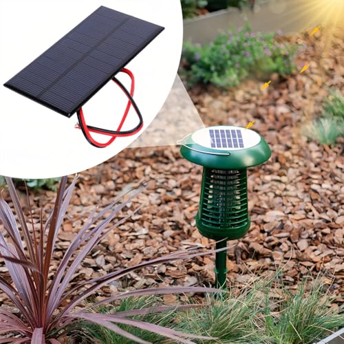 Solarpanel, Mini-Rechteck-Solarstrommodul DC 6 V 1 W Panel-Zellen-Silizium-Polysilizium-Ladegerät Micro Für Panels Zellen DIY Elektrisches Spielzeug Photovoltaik-System-Kits Batterie Mit 30 Cm Kabel