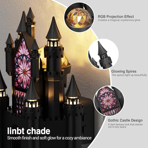 Image of JandCase Night Lights Plug into Wall, Castle & Church Decor Night Light | 2 Pack Diamond Lens, RGB & 3000K Change Nightlight, Dimmable Nightlights with Dusk to Dawn Sensor for Rooms Bathroom Hallway