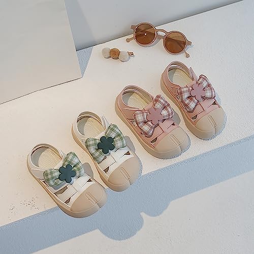 girls sandal size 11 Closed Toe Hollow Sandals Bow Princess Shoes Sheepsfoot Shape Beach Sandals2