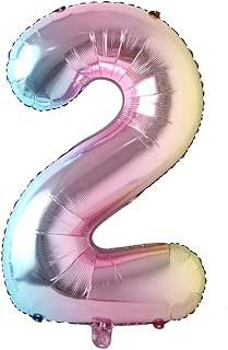 32 Inch Number Balloons Foil Ballon Rainbow Gradient Digit Ball Colorful Wedding Birthday Party Decoration Baby Shower Supplies (32 inch Rainbow 2) - coolthings.us
