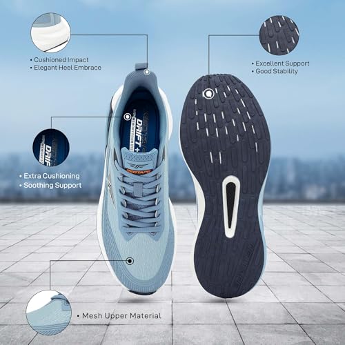 Image of Red Tape Men's Sneakers Black Blue Mesh Round Lace-Up Enhanced Cushioning