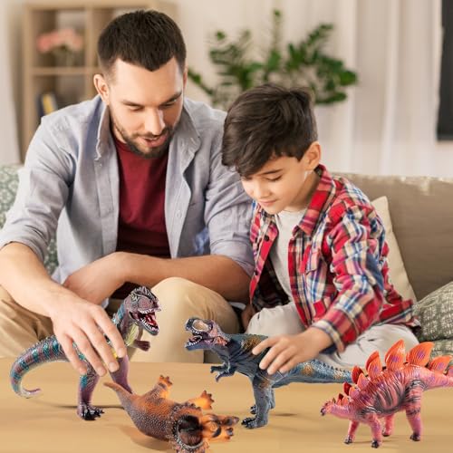 image for TEMI 7 Piece Jumbo Dinosaur Toys for kids 3-5, Large Soft Dinosaur Toy