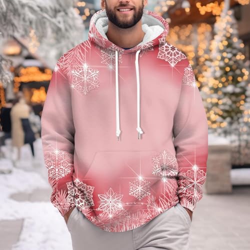 Ymosrh Men's Ugly Christmas Hoodies, Long Sleeve Casual Print Xmas Hoodie Sweatshirts with Pocket, M-4XL4